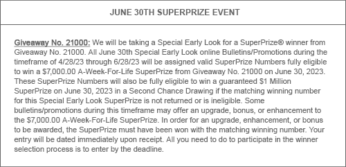 See the Official Rules for details about our June 3Oth Prize Event
