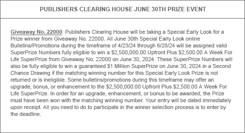 See the Official Rules for details about our Prize Event